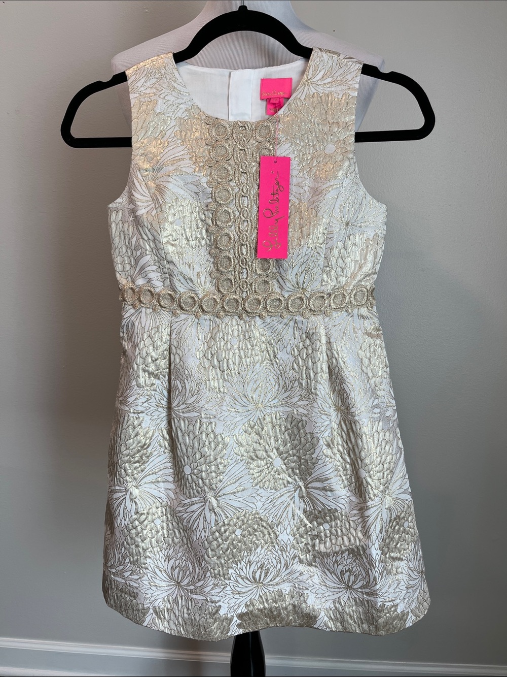 Lilly Pulitzer Floral Jacquard Girls' Dress Mini Clare Dress Retail $118